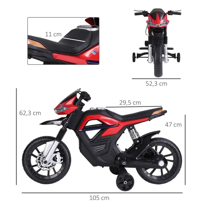 HOMCOM - moto enfant - Plastique - 105x52x62cm - Rouge-3
