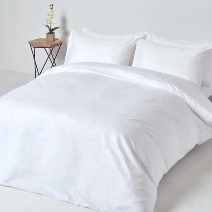 Drap plat uni 100% coton égyptien 1000 fils Blanc 275 x 275 cm-3