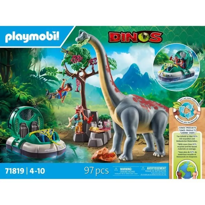 PLAYMOBIL 71819 Brachiosaure, explorateurs, aéroglisseur-7