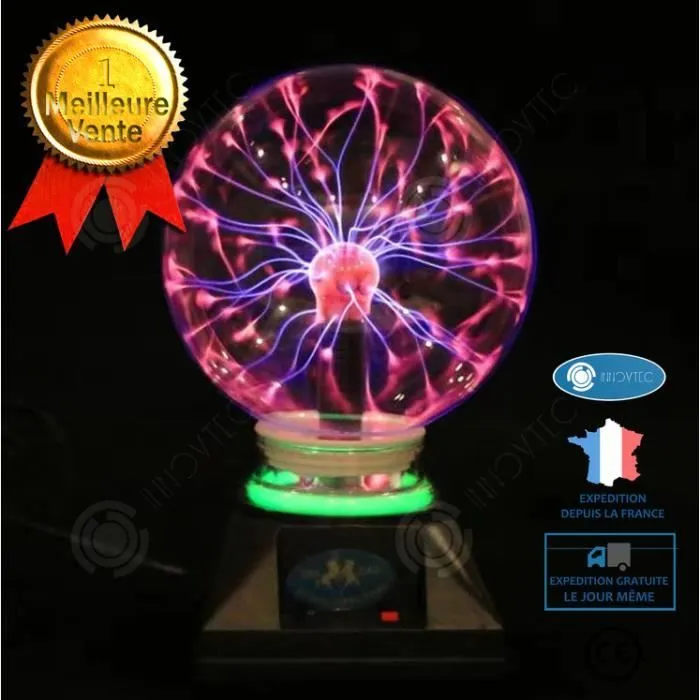 Boule de plasma légère tactile - INNOVTEC - Balle statique à induction 8 pouces - Rose - Adulte-0