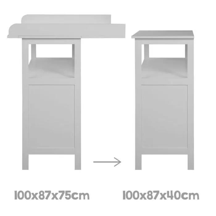 Chambre Bébé Duo Hamburg - ROBA - Lit Bébé 60x120 + Commode à Langer - Gris-5