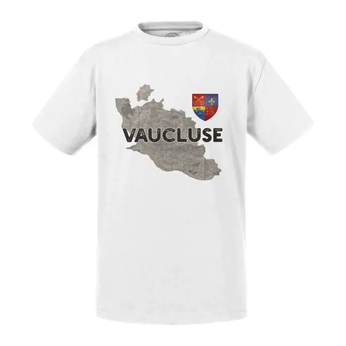 T-shirt Enfant Blanc Vaucluse 84 Département Avignon Carte Ancienne Rare-0