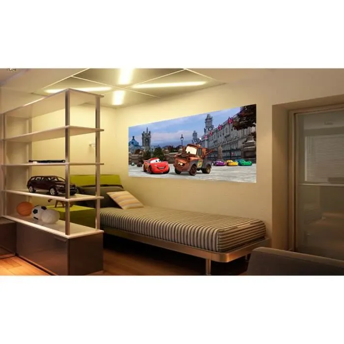 Poster - AG DESIGN - Flash McQueen et Martin - H 90 x L 202 cm - Décoration murale - Enfant-1