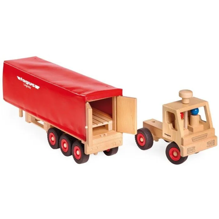 Camion semi-remorque - Fagus - 1081 - Bois de hêtre massif - Amovible - 2 personnages inclus-2