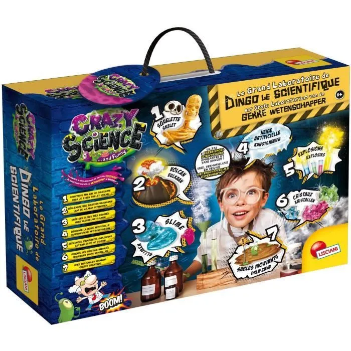 Crazy science - jeu scientifique - Dingo le scientifique - 7 kits expérimentaux - LISCIANI-0