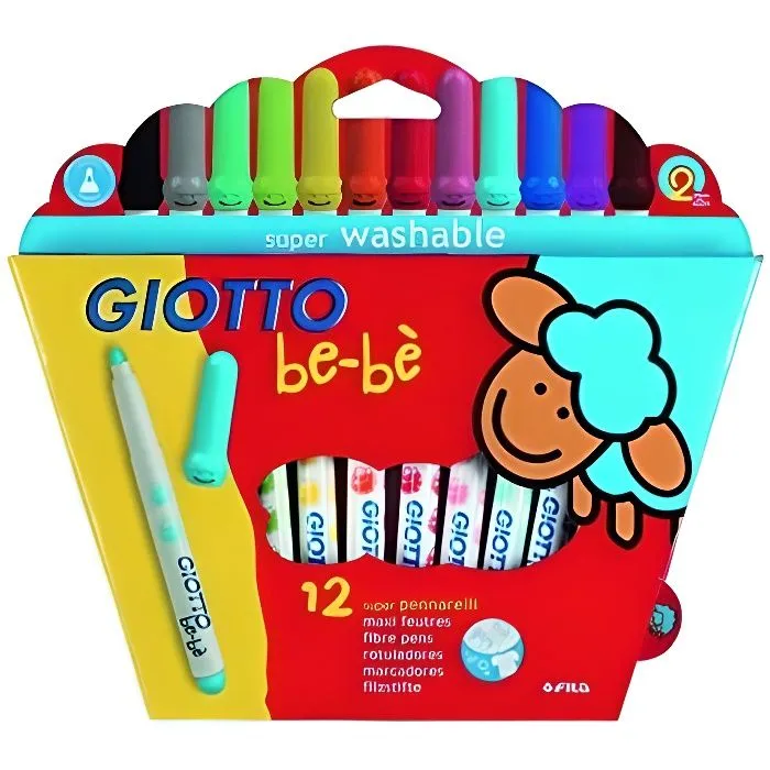 FEUTRES DE COLORIAGE GIOTTO BÉBÉ ULTRA LAVABLE …-0