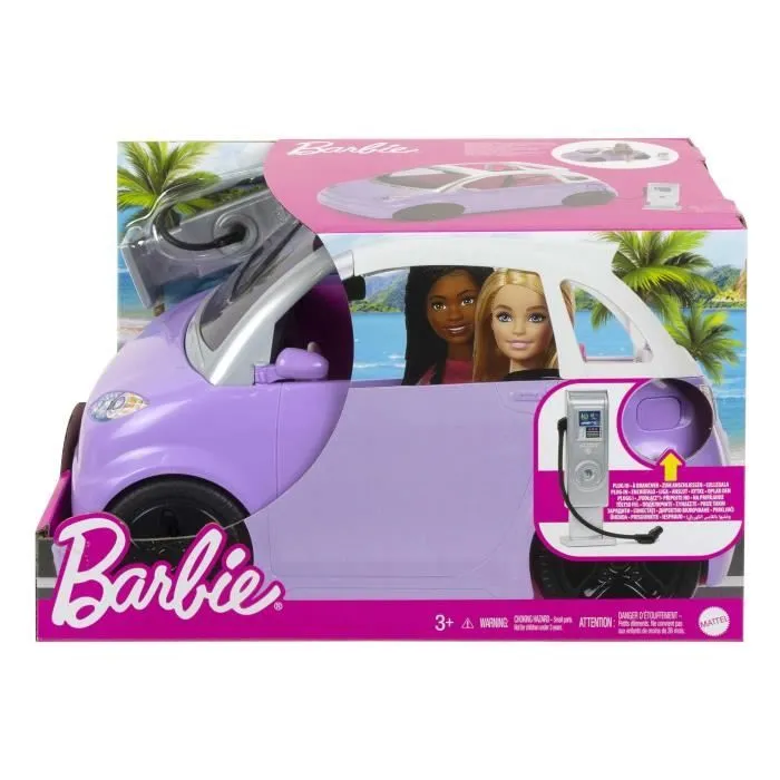 Voiture de poupée - Barbie - HJV36 - Transformable en cabriolet - Lilas et Blanc - 2 pièces-2