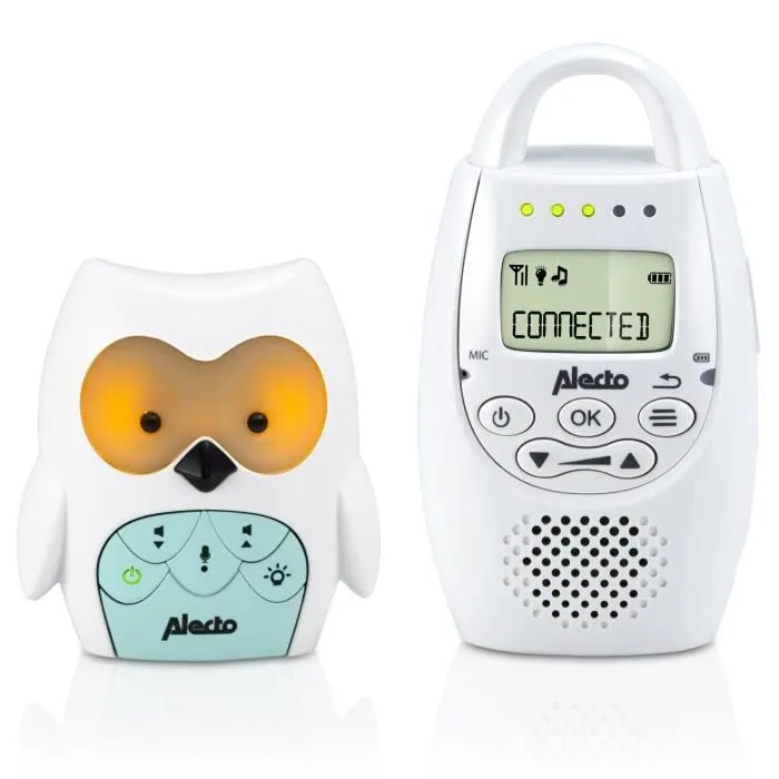 Babyphone Audio - ALECTO - DBX-84 - Hibou - Blanc/Menthe - Economie d'énergie-1