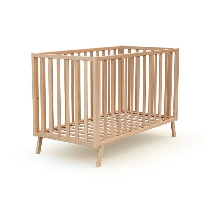AT4 -  Lit bébé évolutif CONFORT en bois  Hêtre Verni - Taille unique-3