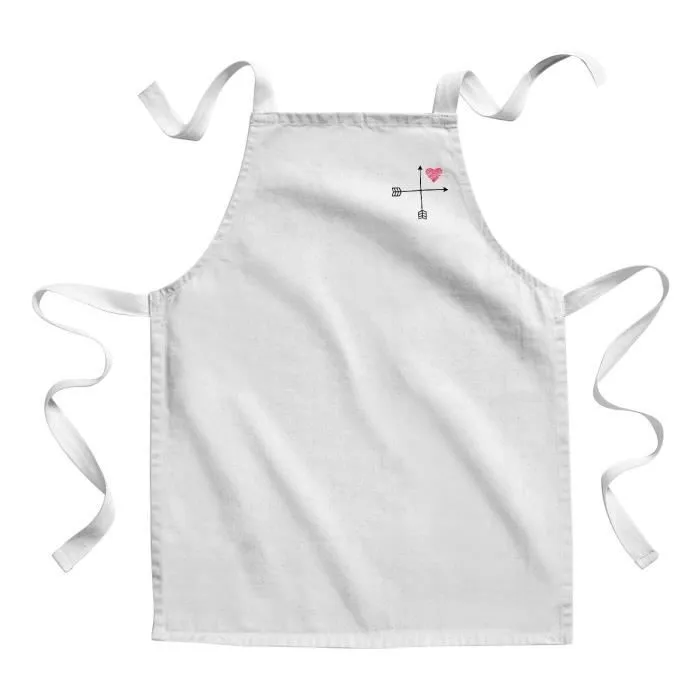 Tablier Enfant Cuisine - Peinture Flèches en Croix avec Coeur Gribouillé Rouge Dessin - Qualité Premium-0