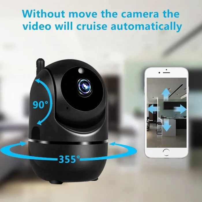 Babyphone Vidéo Sans Fil avec détecteur de mouvement automatique à vision de nuit - PIMPIMSKY - Noir-1