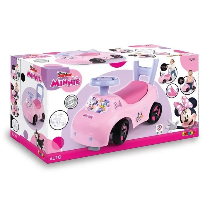 Smoby - Porteur auto enfant 2 en 1 - Minnie - Coffre sous la selle - Dès 10 mois - Fabrication française-5