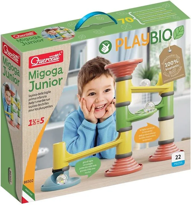 Quercetti - 86502 Play Bio Migoga Junior - Circuit Billes pour Bébé-0