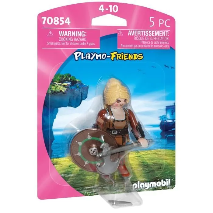 Figurine PLAYMOBIL - Combattante viking - Hache et accessoires inclus-0