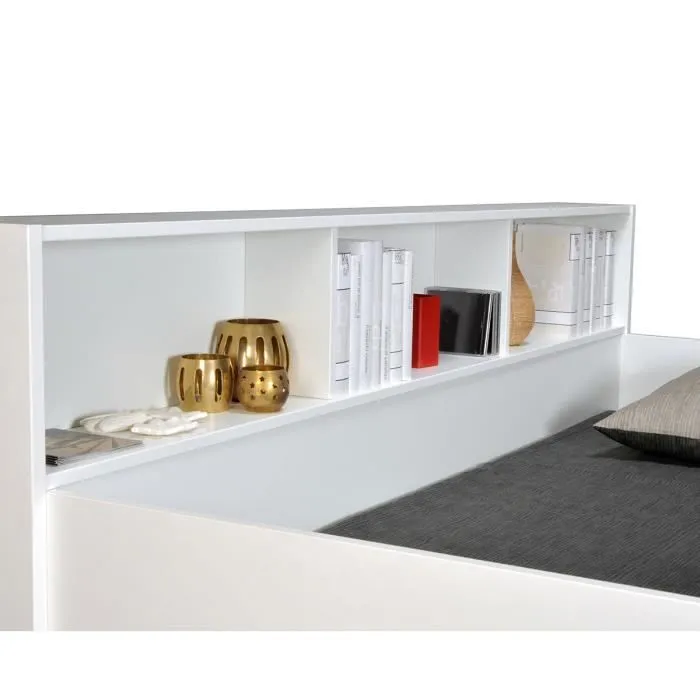 Lit superposé 90x190 Lucky - Blanc - WEBER INDUSTRIES - A lattes - Enfant - Bois - Panneaux de particules-1