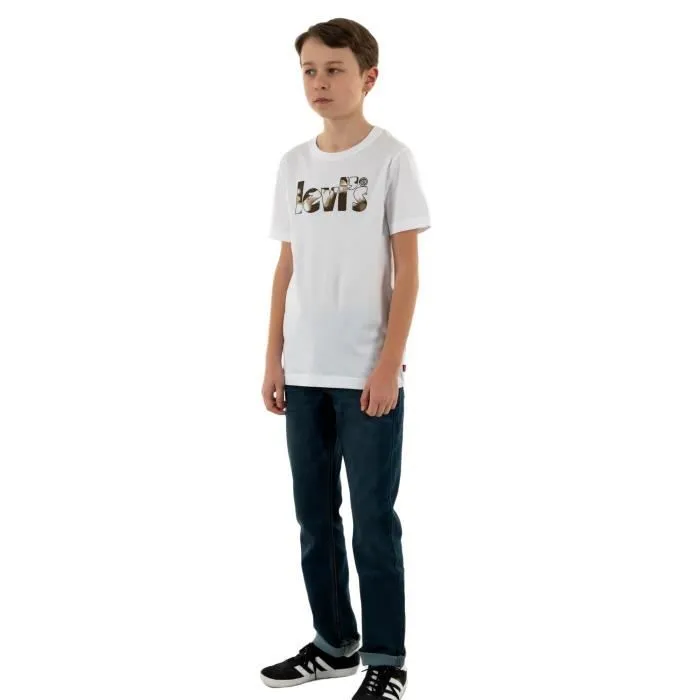 Tee Shirt Manches Courtes - LEVIS - Camo Poster Logo W1T - Blanc - Garçon - Regular-1
