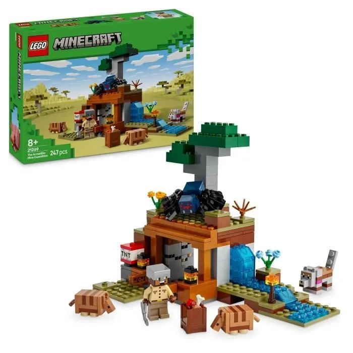 LEGO Minecraft 21269 L’expédition dans la mine du tatou - Jeu de construction pour garçon-0