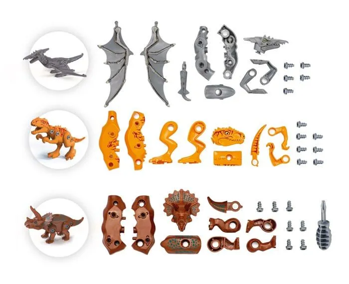 Jeu de construction - Buki - 2136 - 3 dinosaures articulés - À assembler - Pour enfants à partir de 4 ans-3