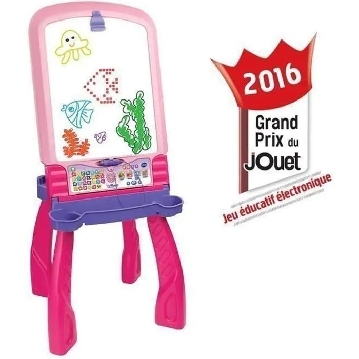 Chevalet Interactif 3 en 1 VTECH - Rose - Pour Fille - A partir de 3 ans-0