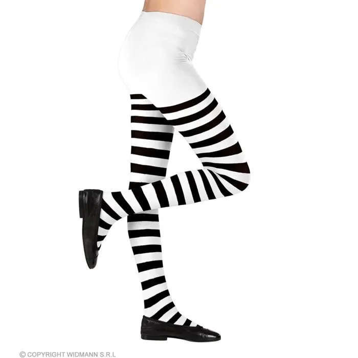 Collants rayés blanc et noir fille-1