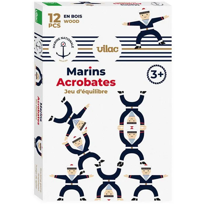 Jeu d'équilibre en bois avec marins de la Marine Nationale - Bleu - Jeux d'éveil-3