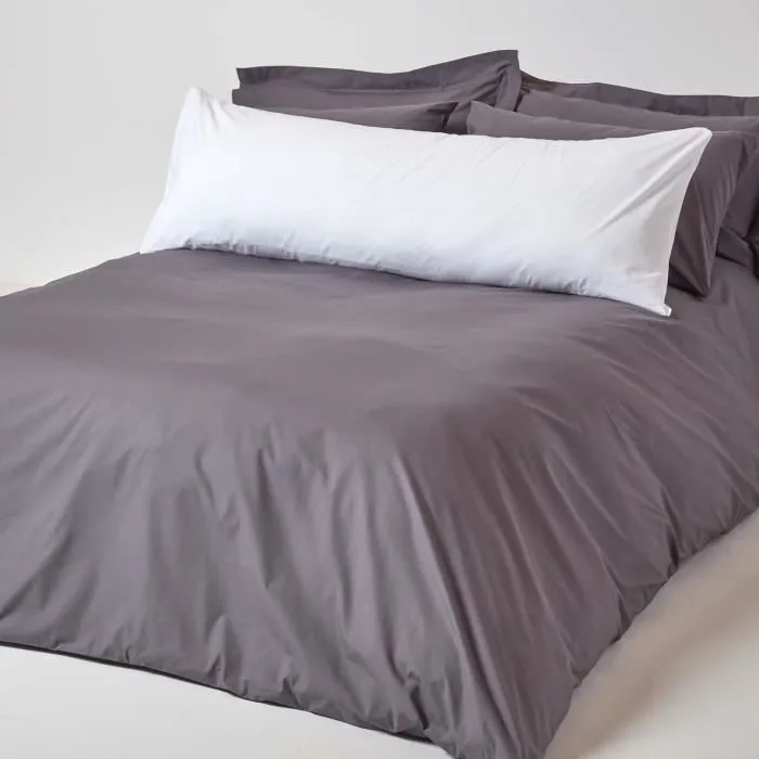 Taie de Traversin - Coton - 200 fils - Hypoallergénique - 50 x 140 cm - Blanc-1