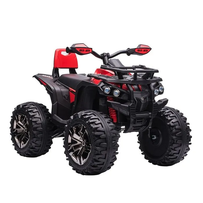 Voiture 4x4 Quad Buggy électrique Enfant HOMCOM 12 V 8 Km/h Max. Effets Lumineux sonores Selle avec Dossier Porte-Bagage Avant-0