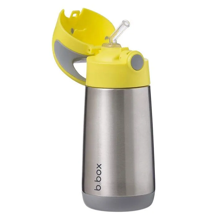 Gourde isotherme enfant - B.BOX - Jaune - 350 ml - Incassable - Compatible lave-vaisselle-0