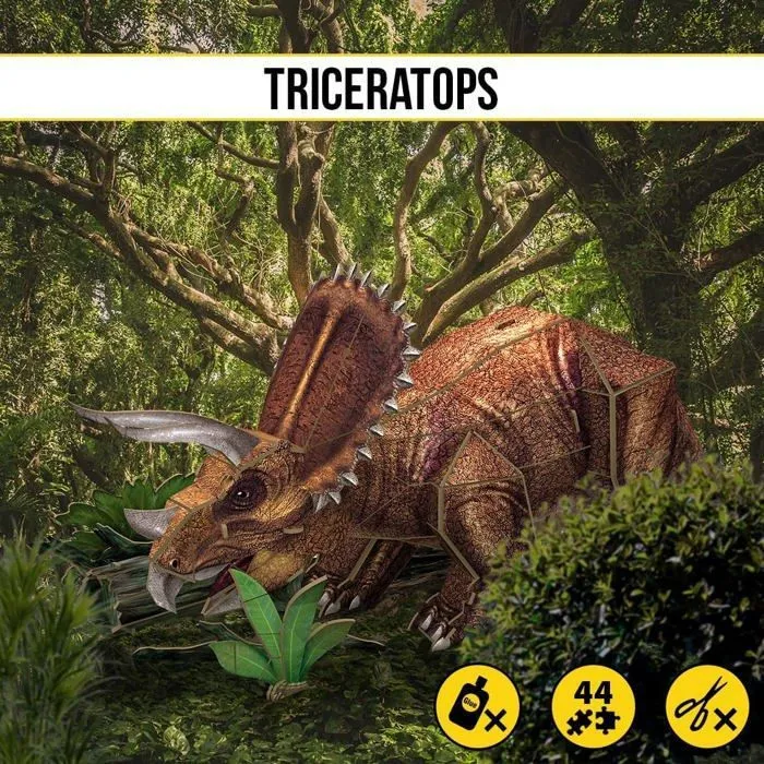 Puzzle 3D - National Geographic - Triceratops - 44 pièces - Pour enfants 8 ans et plus - Facile à assembler-3