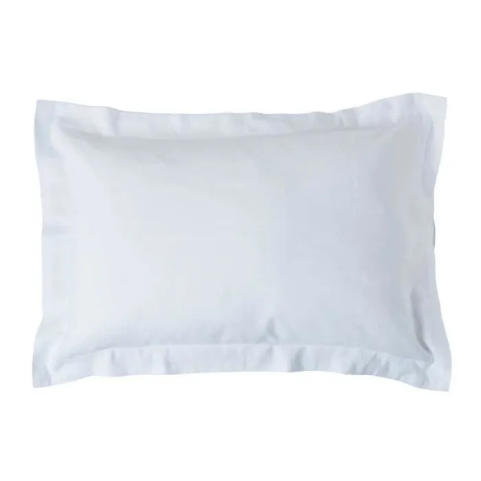 Taie d'oreiller à volants en lin lavé Blanc – 50 x 75 cm-0