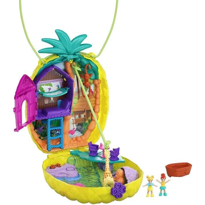 Polly Pocket - Sac à Surprises Safari Ananas - Figurines miniatures - Jaune - 4 ans et +-0