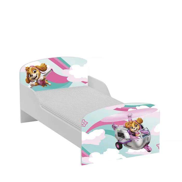 Lit d'Enfant Paw Patrol Leomark–La Pat' Patrouille avec Chase, Stella et leurs Amis – Lattes + Matelas, 70x140cm sku:102/170PP3-0