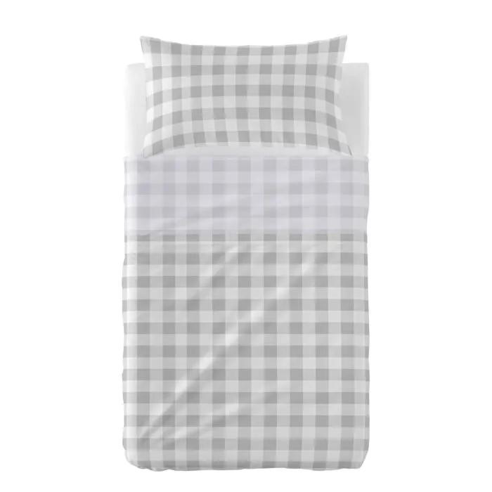Parure de lit 2 pièces Vichy 120x180 cm (Lit Bébé)-2