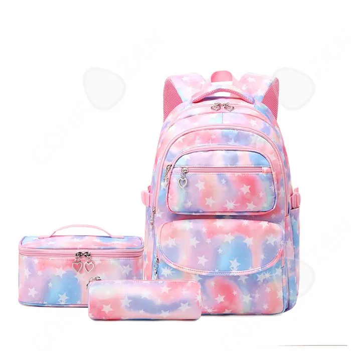 Cartable 3 en 1 sac d'école multifonctionnel imperméable avec pochette pour stylo et sac lunch sac convient aux adolescents cartable-0