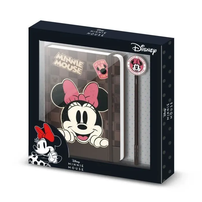 Coffret Cadeau - Disney - Minnie Mouse - Journal 100 Pages - Stylo à Bille - Couverture Rigide-0