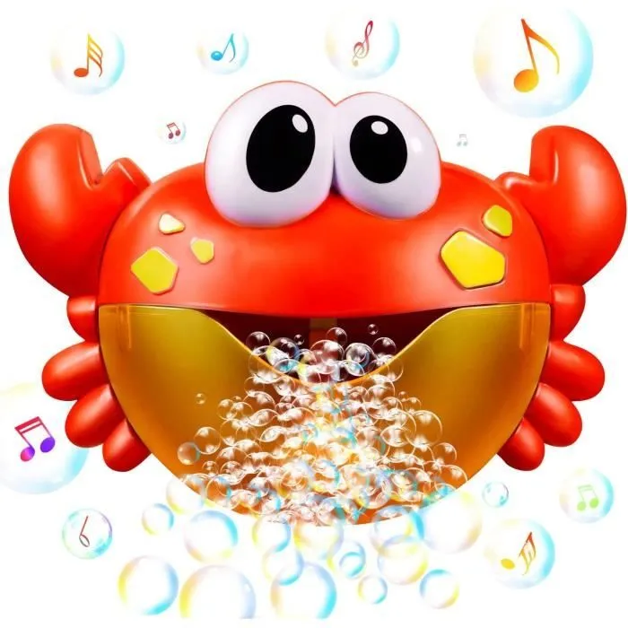 Jouets de bain pour bébé,Machine à bulles de crabe avec musique, jouets de bain pour tout-petits,garçons, filles, souffleur à bulles-0