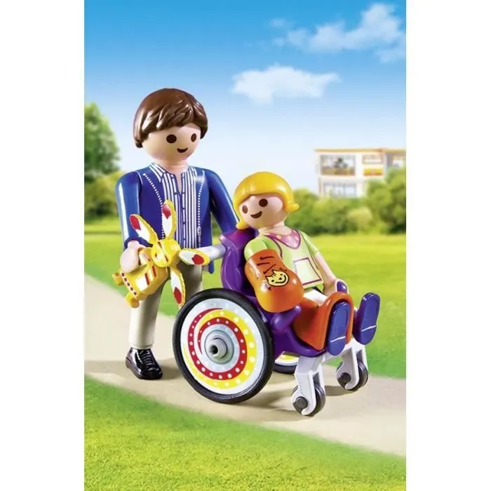 PLAYMOBIL 6663 - City Life - Enfant avec Fauteuil Roulant et Papa-1