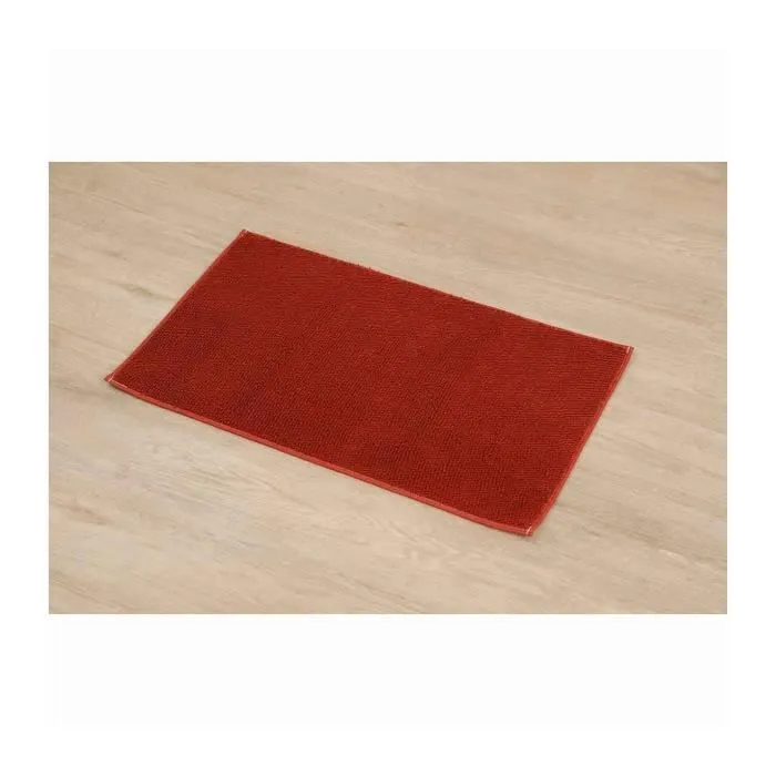 TENDANCE - Tapis de salle de bain en polyester Terracotta 45 x 75 cm Marron-1
