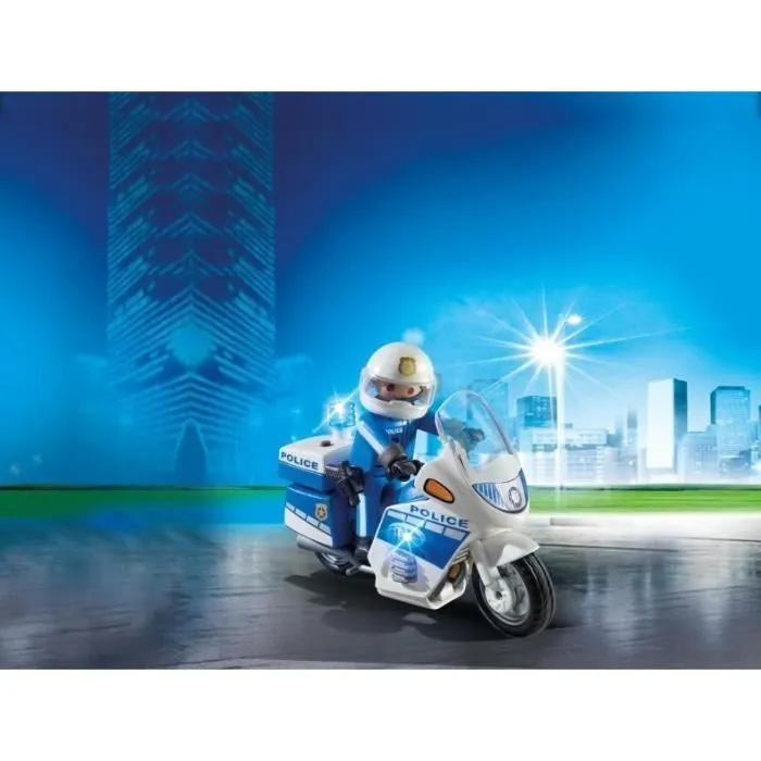 PLAYMOBIL 6923 - City Action - Moto de Policier avec Gyrophare-2