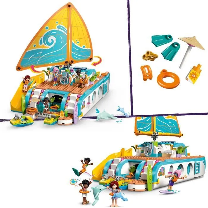 LEGO Friends 42664 L’Aventure en Bateau - Jeu Créatif pour Fille dès 8 Ans avec Dauphins-2