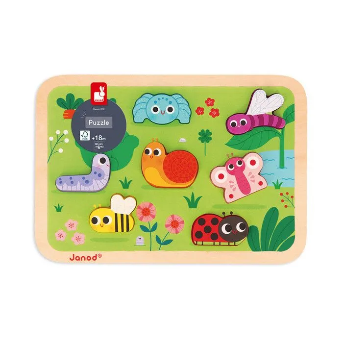 Janod - Chunky puzzle en bois Jardin - JURATOYS-4