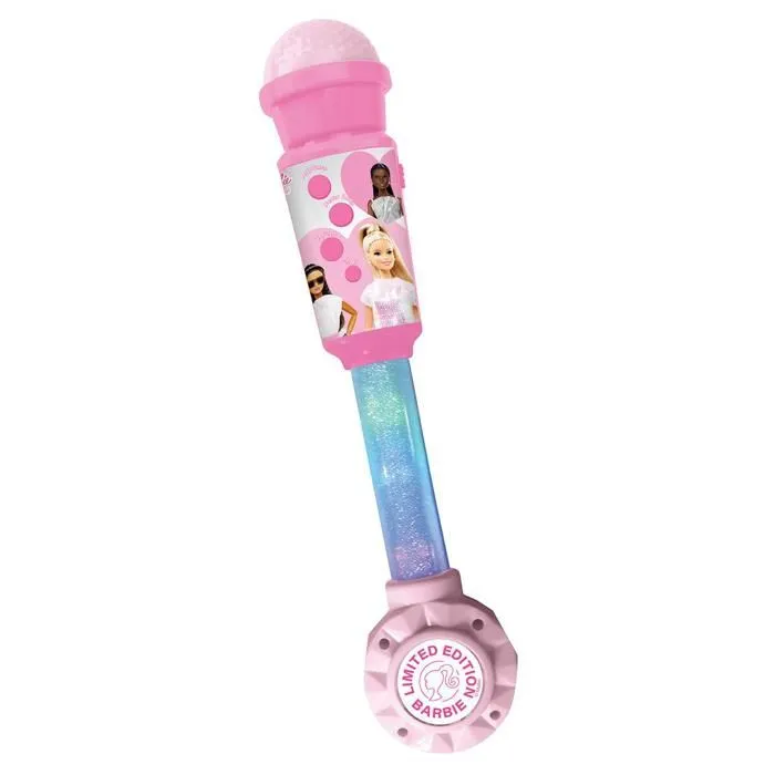 Microphone Barbie avec tube lumineux, enceinte (entrée auxiliaire), mélodies et effets sonores-0