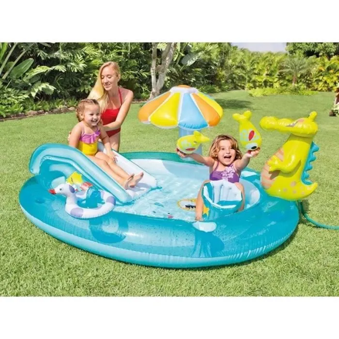 Aire de jeux Alligator - Intex - Pour enfants de 3 ans et plus - Accessoires inclus-0