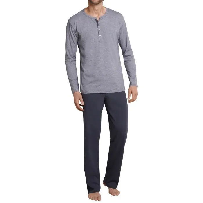 Pyjama Homme - SCHIESSER - Selected ! Premium Inspiration - Manches Longues - Pantalon Longs - Gris-1