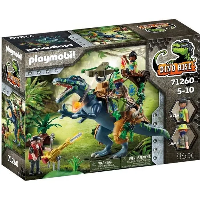 PLAYMOBIL - Dino Rise - Spinosaure et combattant - 86 pièces - 5 ans et plus-0