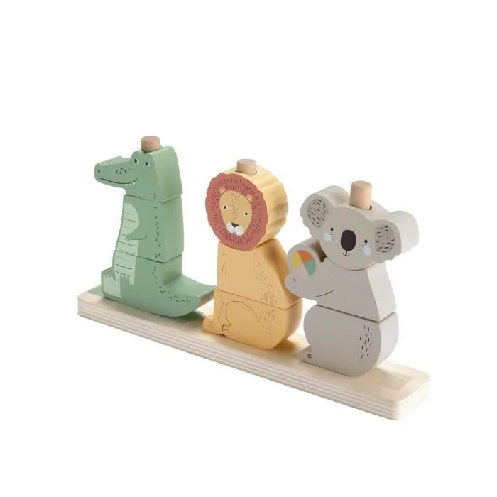 Fisher-Price-Animaux en Bois à Empiler et Trier, 10 pièces HXV04-2
