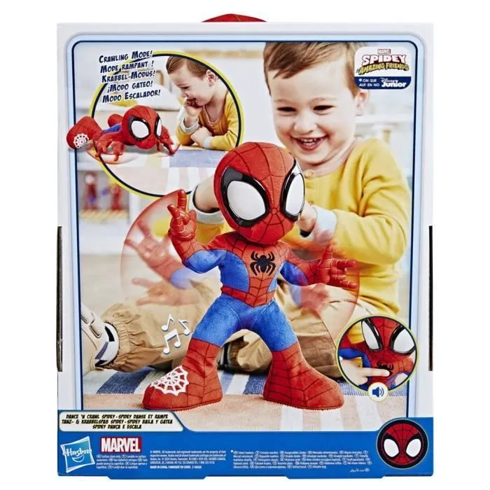 Spidey danse et rampe, peluche interactive avec musique et sons, jouets de super-héros à partir de 3 ans, Spidey et ses Amis Extraor-6