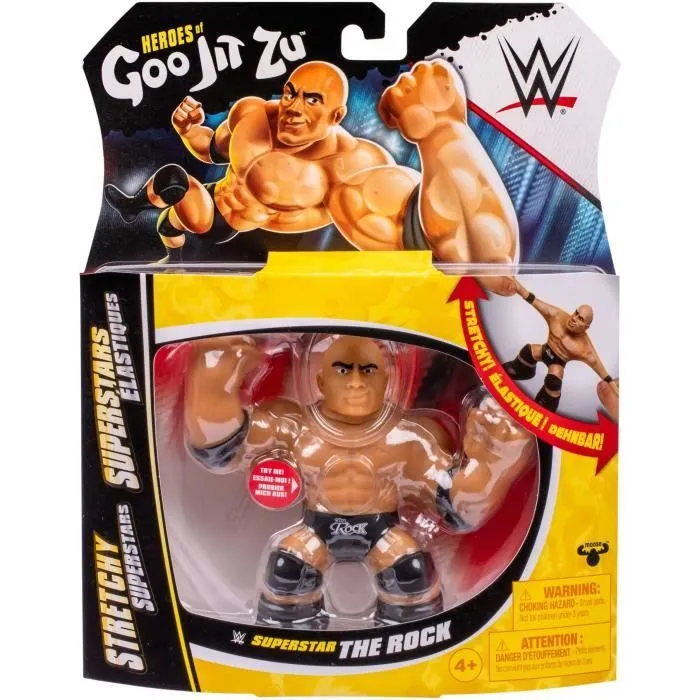 Figurine extensible - GOO JIT ZU WWE - The Rock - 11 cm - Texture élastique - Extensible 3x-4