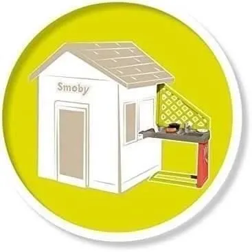 Smoby - Cuisine d'été à ajouter à une Maison Smoby - Plaque grill - Evier avec robinet - 17 accessoires - Fabriqué en France-3