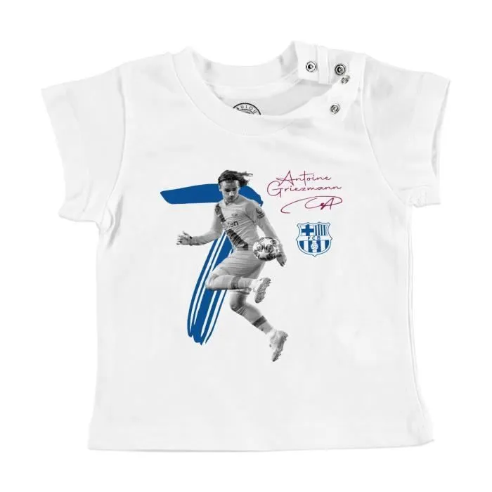 T-shirt Bébé Manche Courte Blanc Antoine Griezmann Vintage Footballeur Foot Star-0